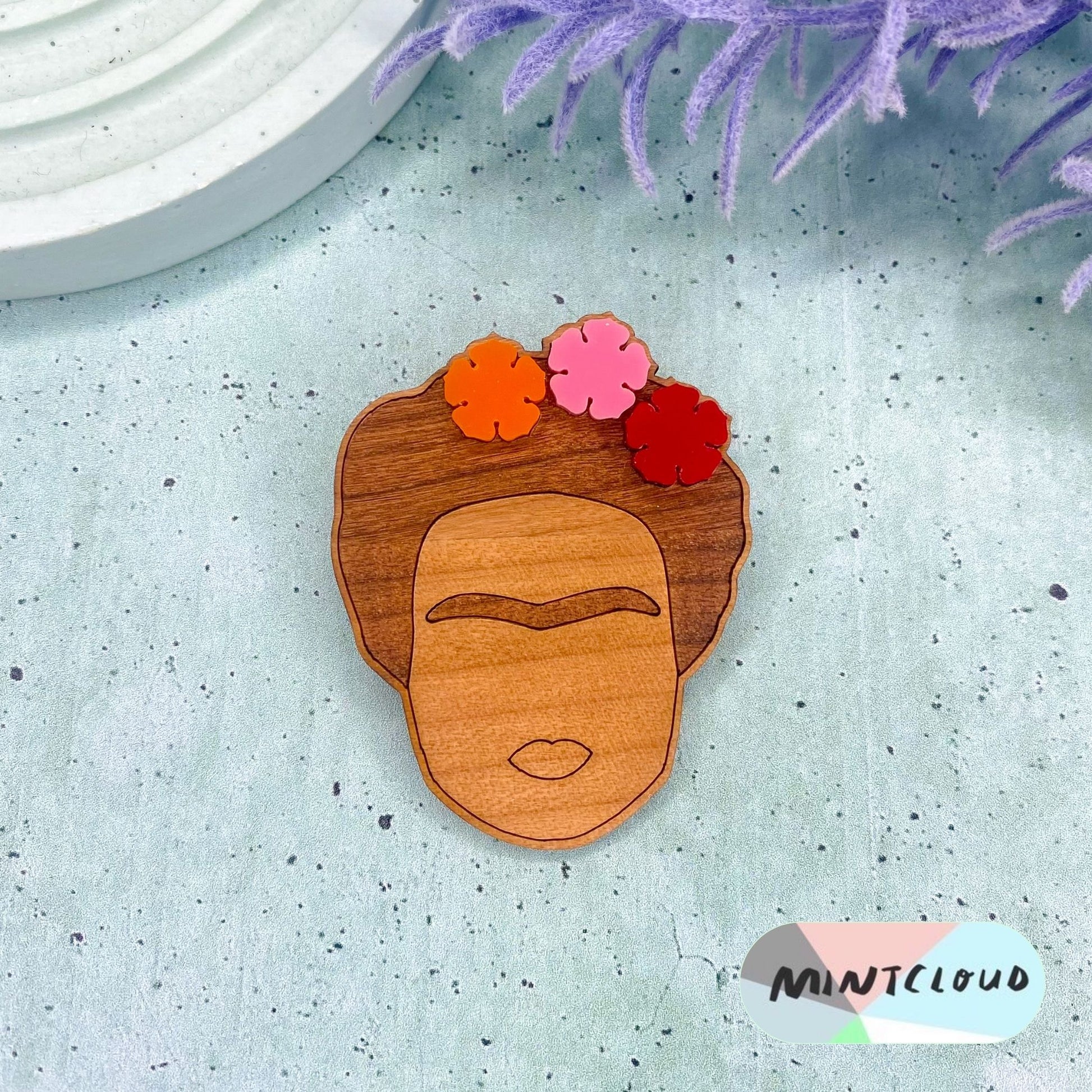 Frida Brooch - Various Colours From Mintcloud Studio, an online jewellery store based in Adelaide South Australia