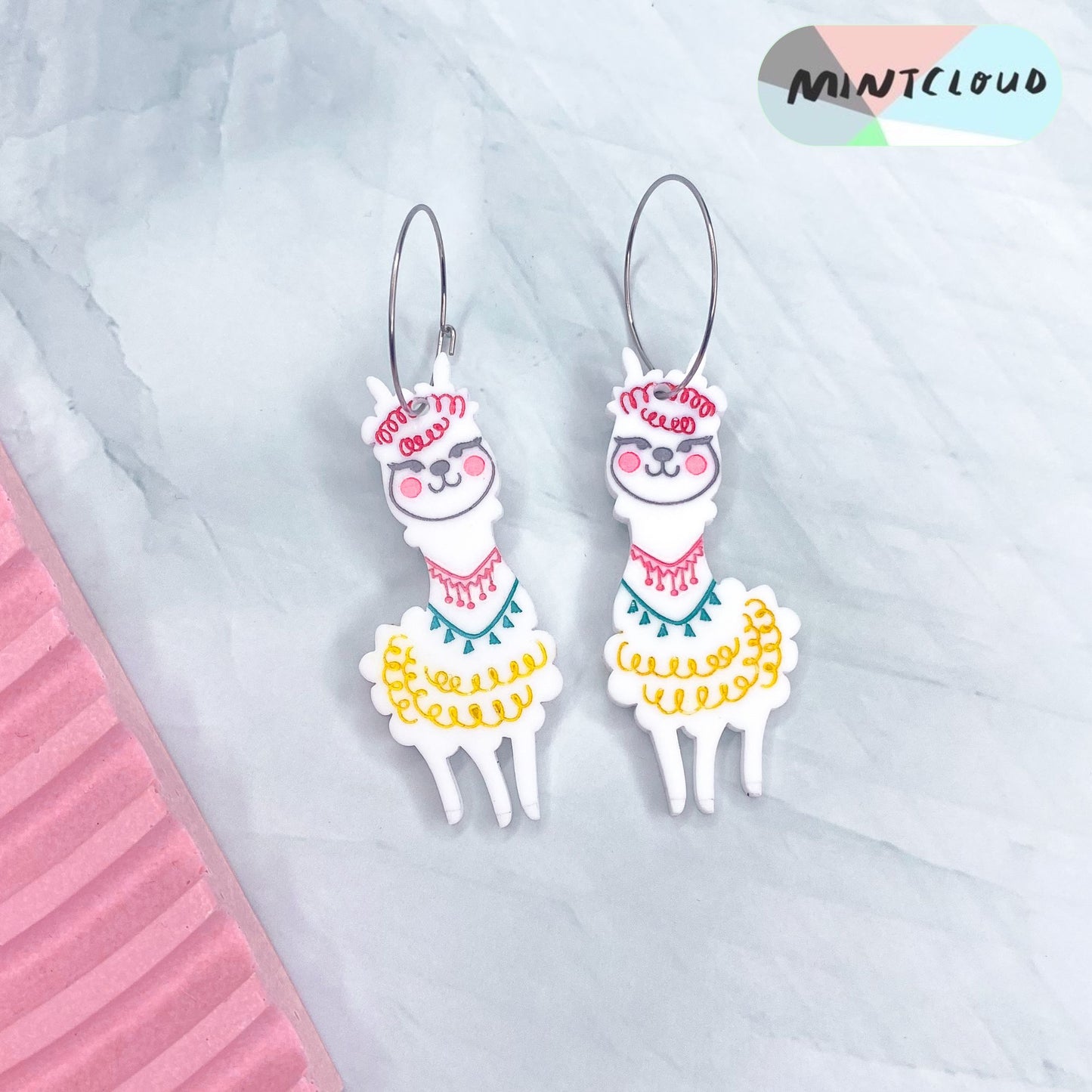 Festive Hand Painted Alpaca Dangles - Various Colours From Mintcloud Studio, an online jewellery store based in Adelaide South Australia