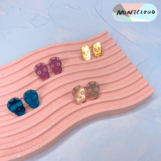 Sugar Skull Studs - Various Colours