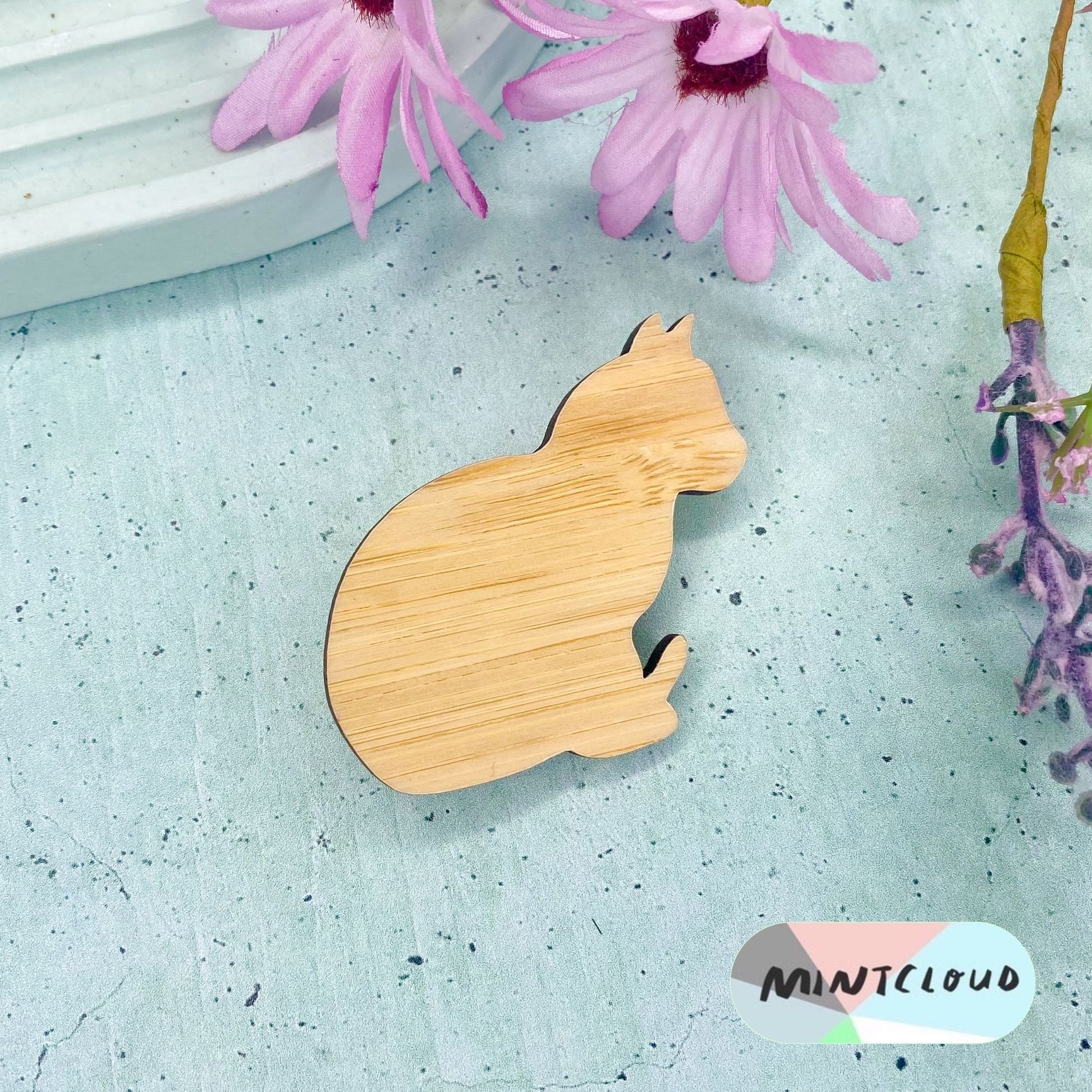 Cat Sitting Brooch - Various Colours From Mintcloud Studio, an online jewellery store based in Adelaide South Australia