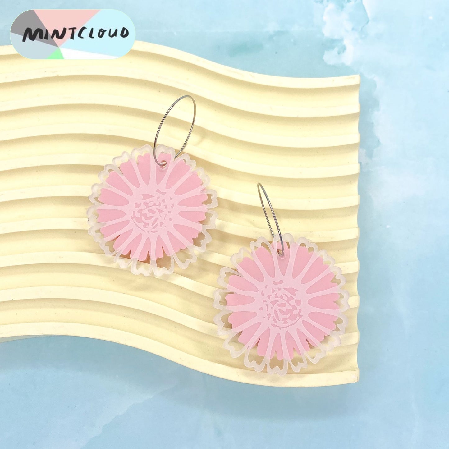 Pastel Double Daisy Dangles - Various Colours