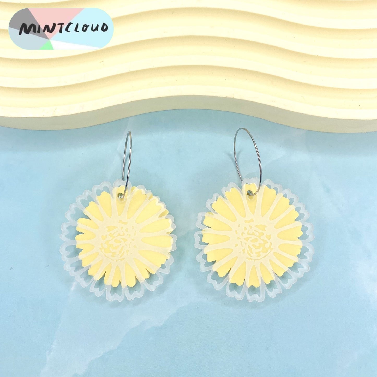 Pastel Double Daisy Dangles - Various Colours