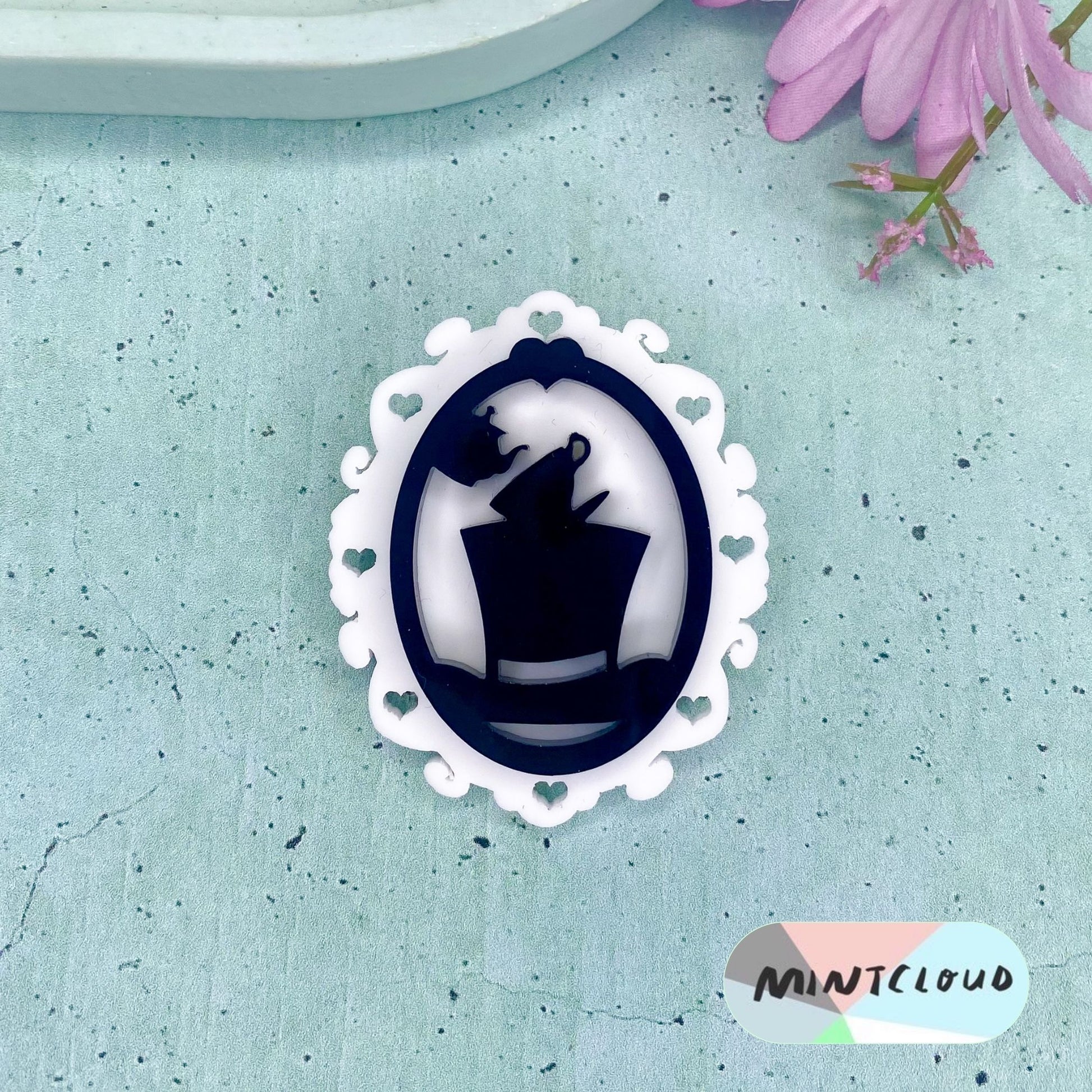 Alice in Wonderland Cameo Brooch - Various Designs From Mintcloud Studio, an online jewellery store based in Adelaide South Australia