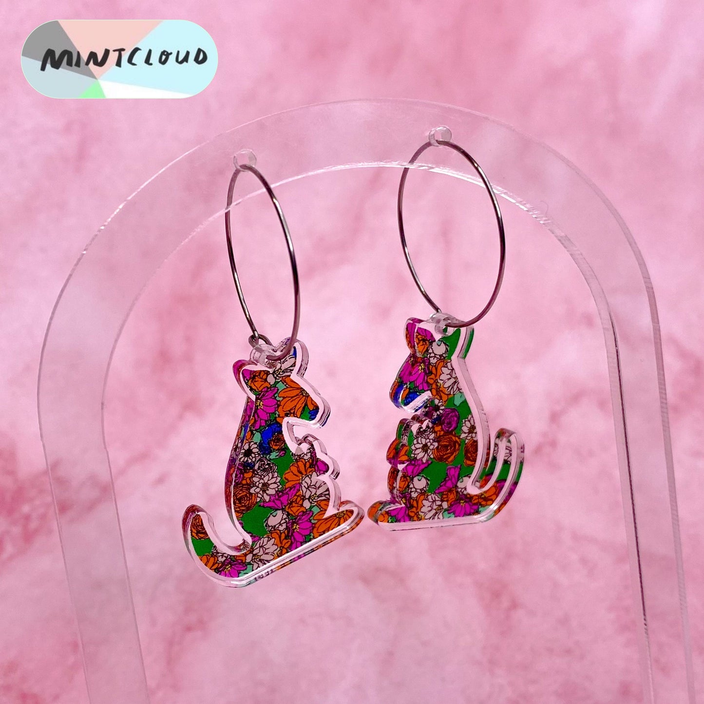 Floral Printed Aussie Animals Dangles - Various Designs From Mintcloud Studio, an online jewellery store based in Adelaide South Australia