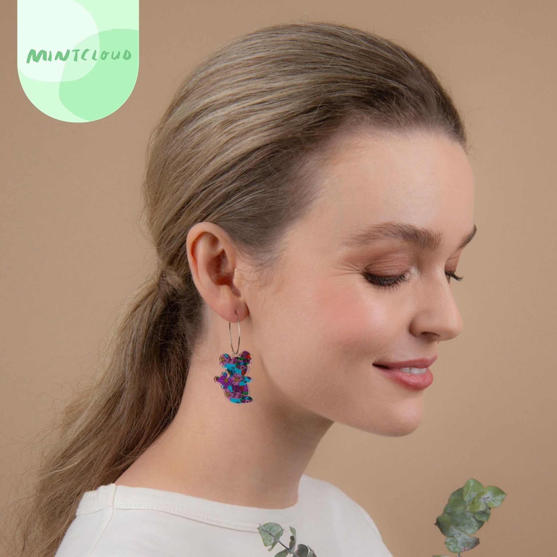 Floral Printed Aussie Animals Dangles - Various Designs From Mintcloud Studio, an online jewellery store based in Adelaide South Australia