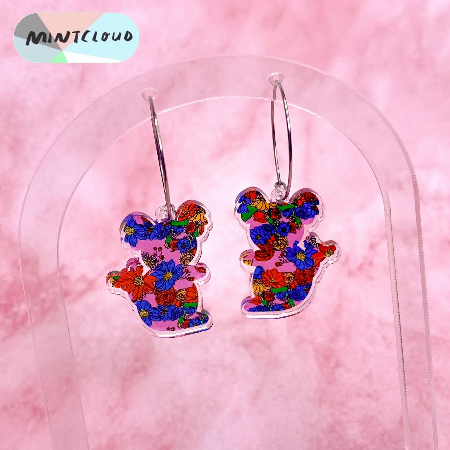 Floral Printed Aussie Animals Dangles - Various Designs From Mintcloud Studio, an online jewellery store based in Adelaide South Australia