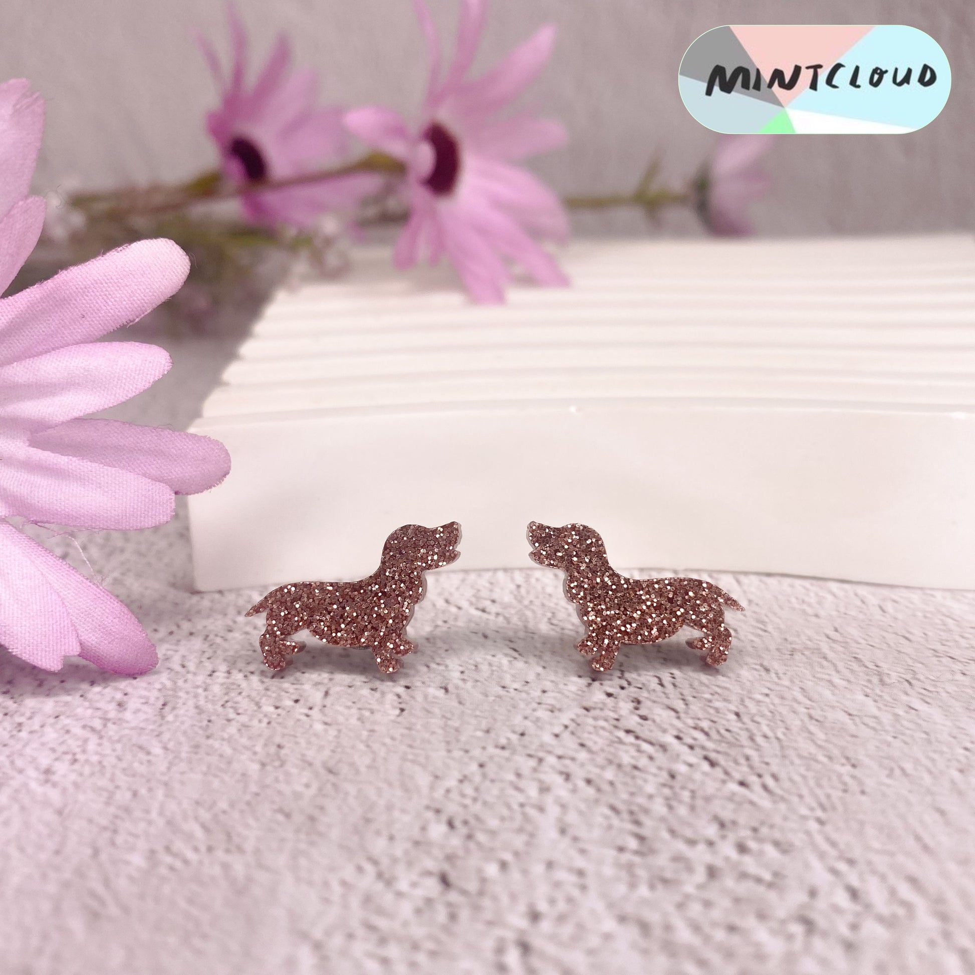 Dachshund Studs - Various Colours From Mintcloud Studio, an online jewellery store based in Adelaide South Australia