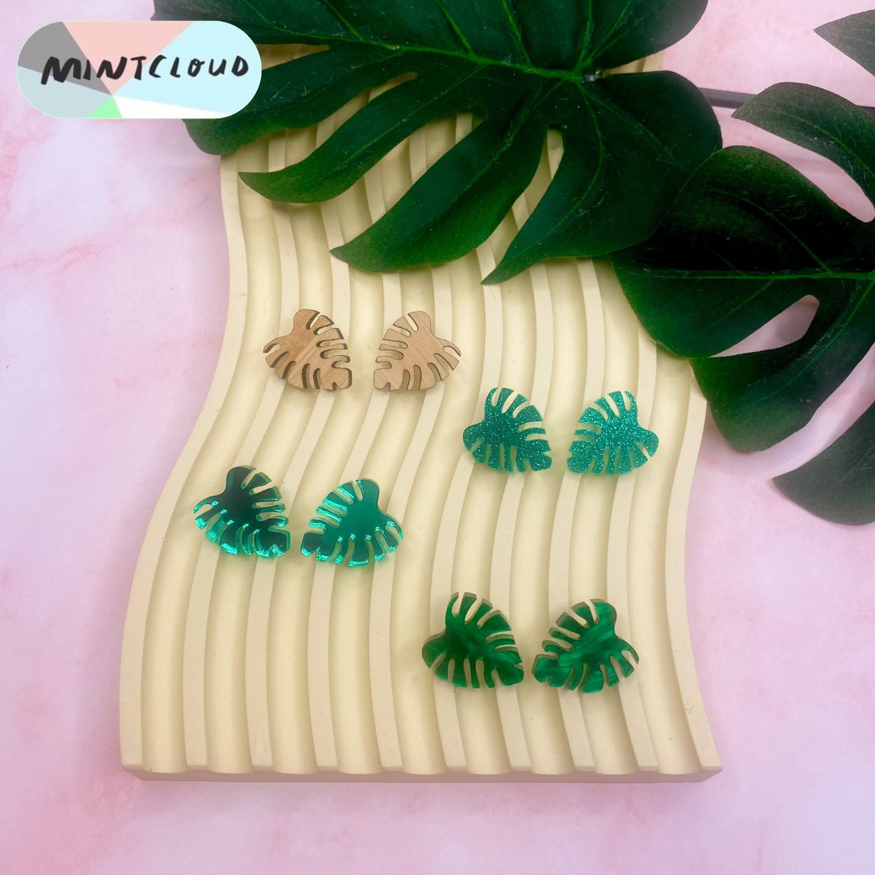 Monstera Studs - Various Colours