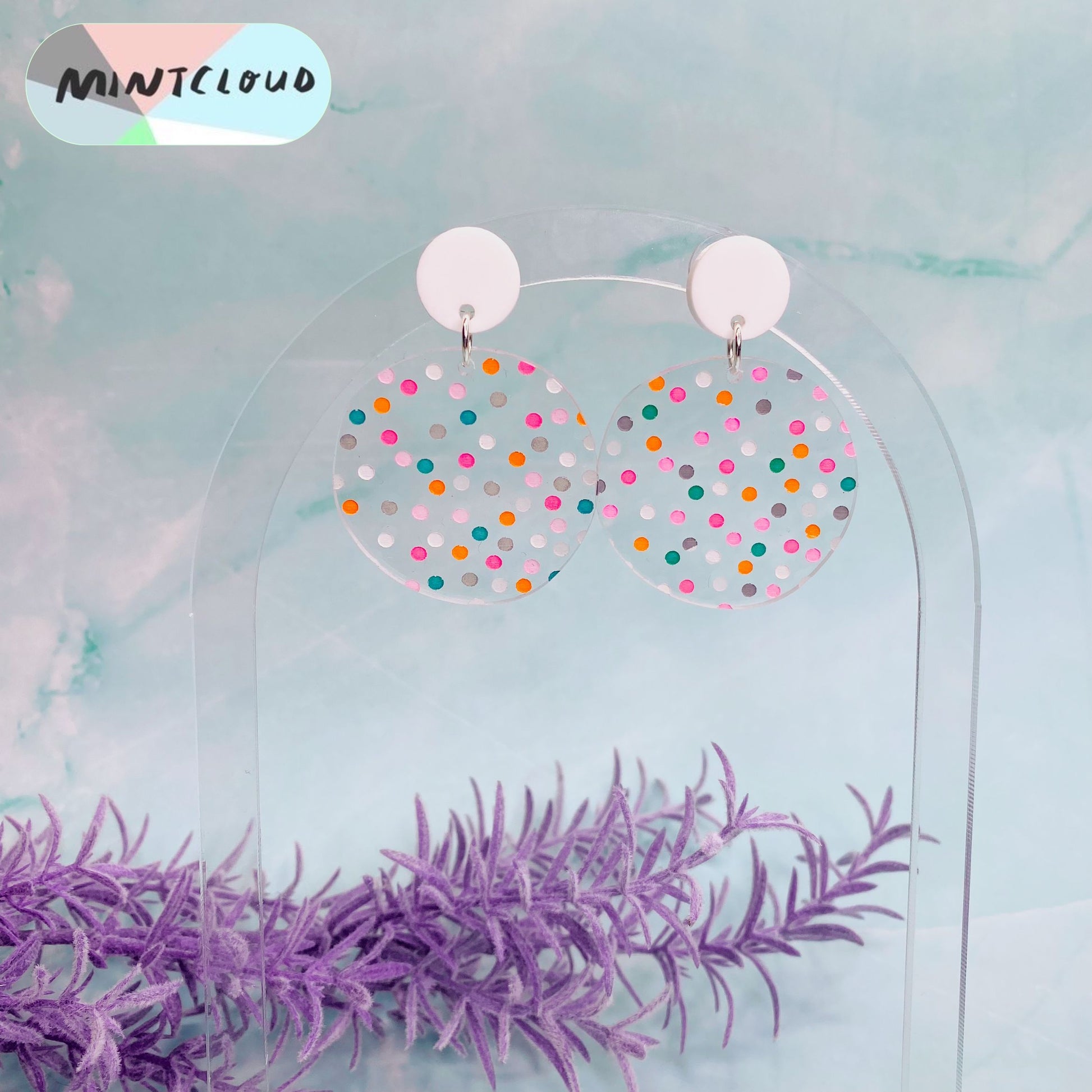 Confetti Dot Dangles - Various Colours From Mintcloud Studio, an online jewellery store based in Adelaide South Australia