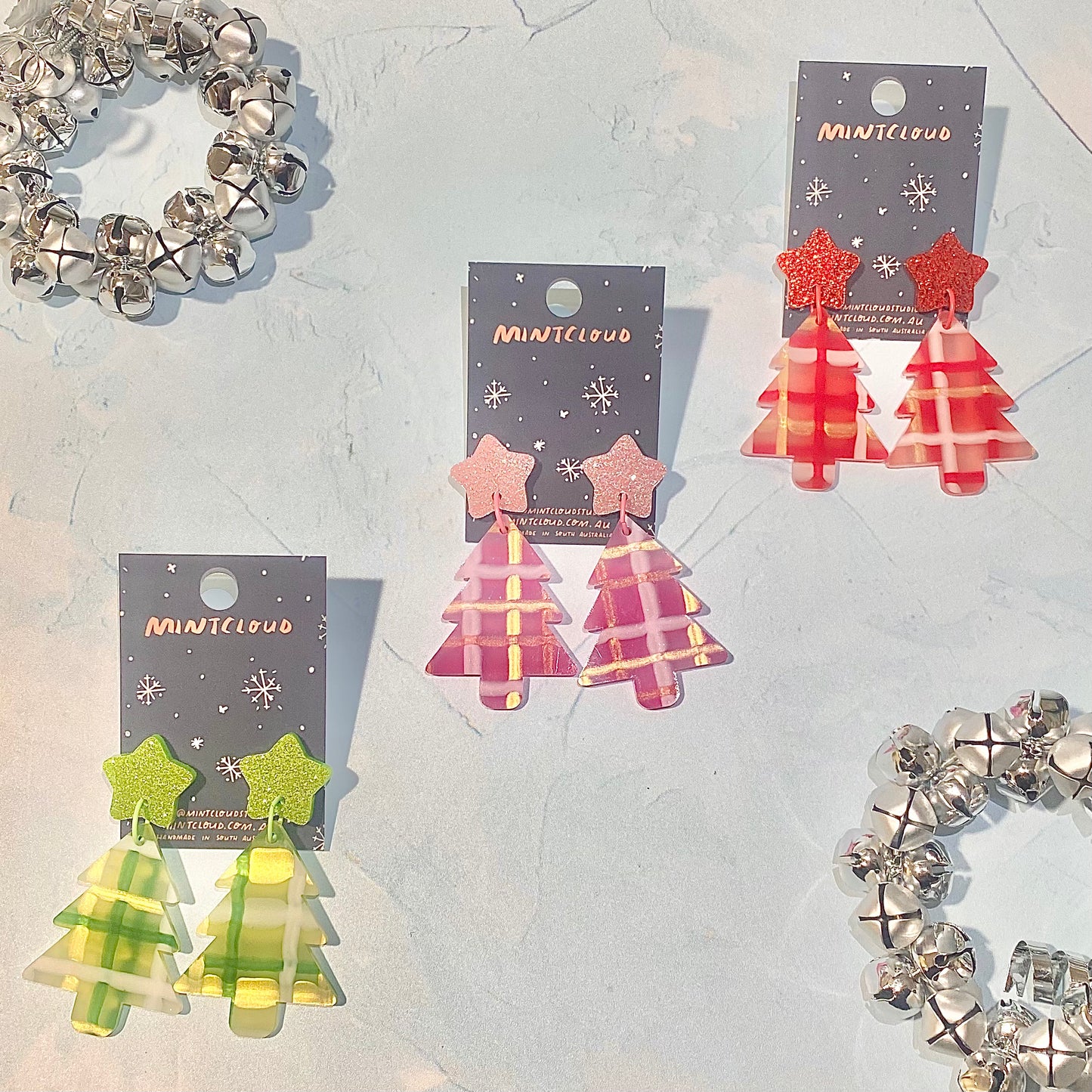 Christmas Earrings - Tartan Christmas Tree