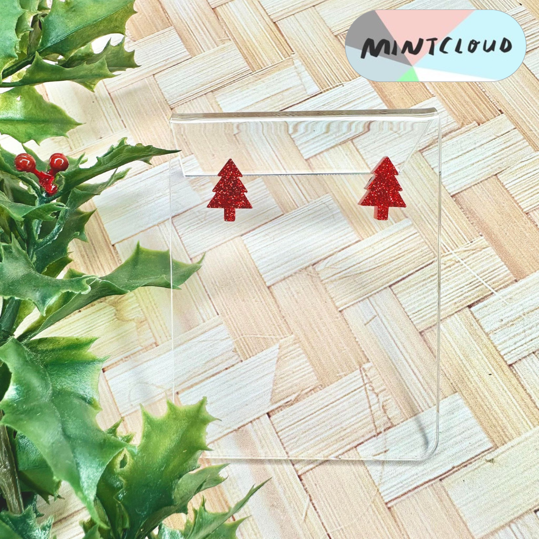 Christmas Earrings - Christmas Tree Studs