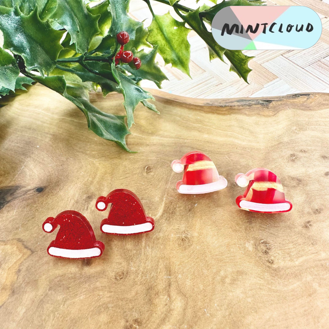 Christmas Earrings - Santa Hat