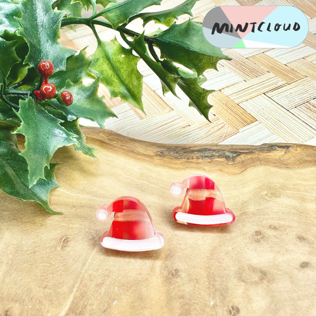 Christmas Earrings - Santa Hat