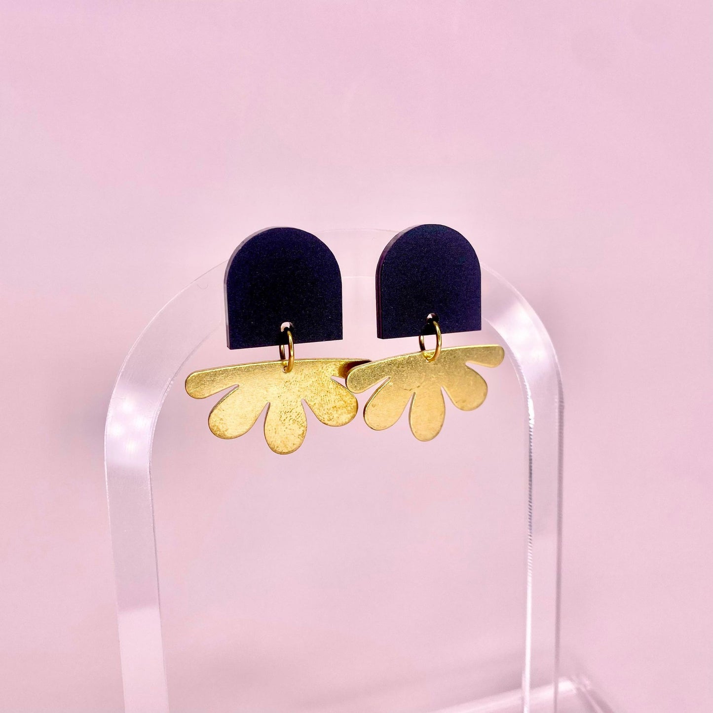 Brass Dangle - Half FlowerFrom Mintcloud Studio, an online jewellery store based in Adelaide South Australia
