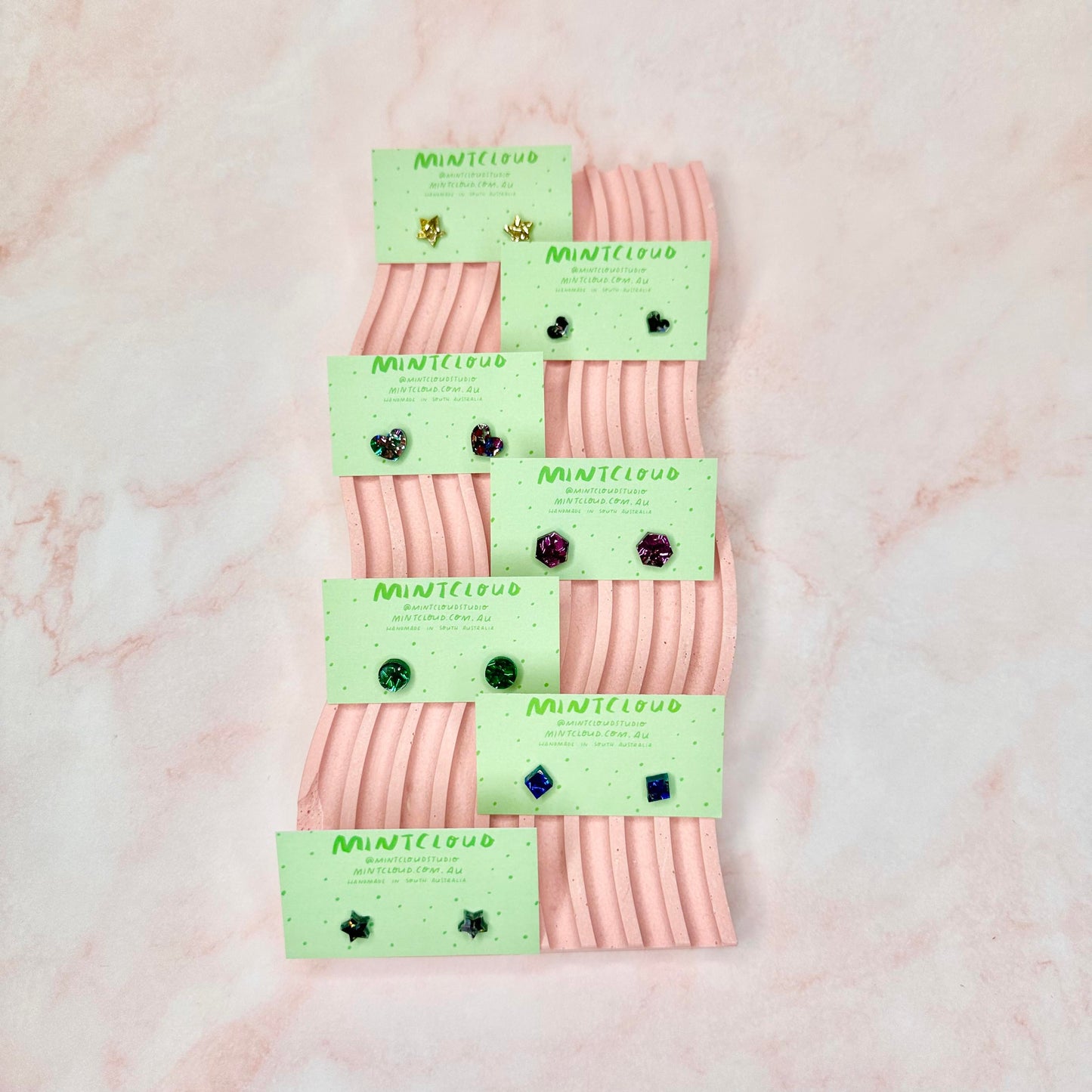 Chunky Sparkle Studs - Various Colours and Designs From Mintcloud Studio, an online jewellery store based in Adelaide South Australia