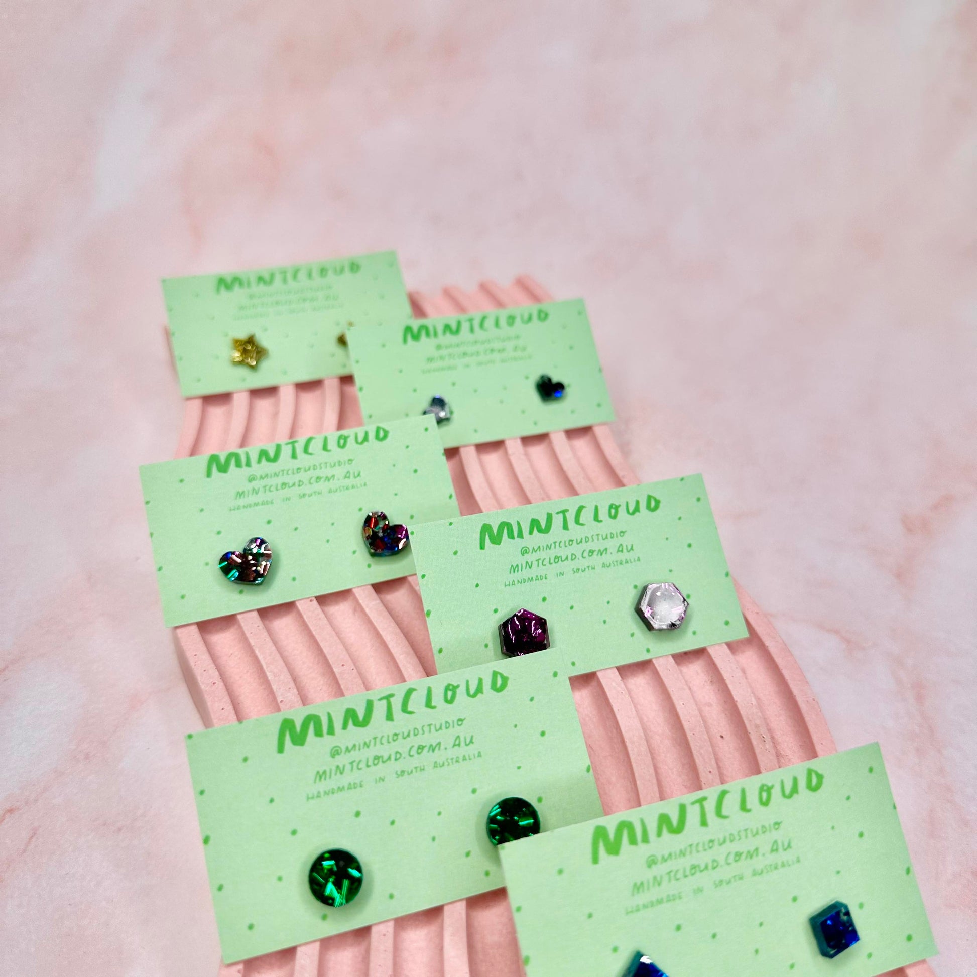 Chunky Sparkle Studs - Various Colours and Designs From Mintcloud Studio, an online jewellery store based in Adelaide South Australia
