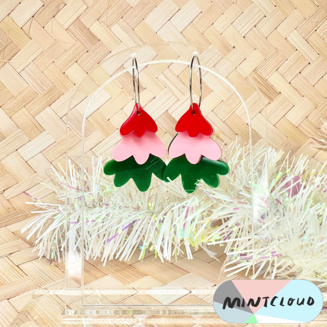 Christmas Earrings - Layered Gift Tree