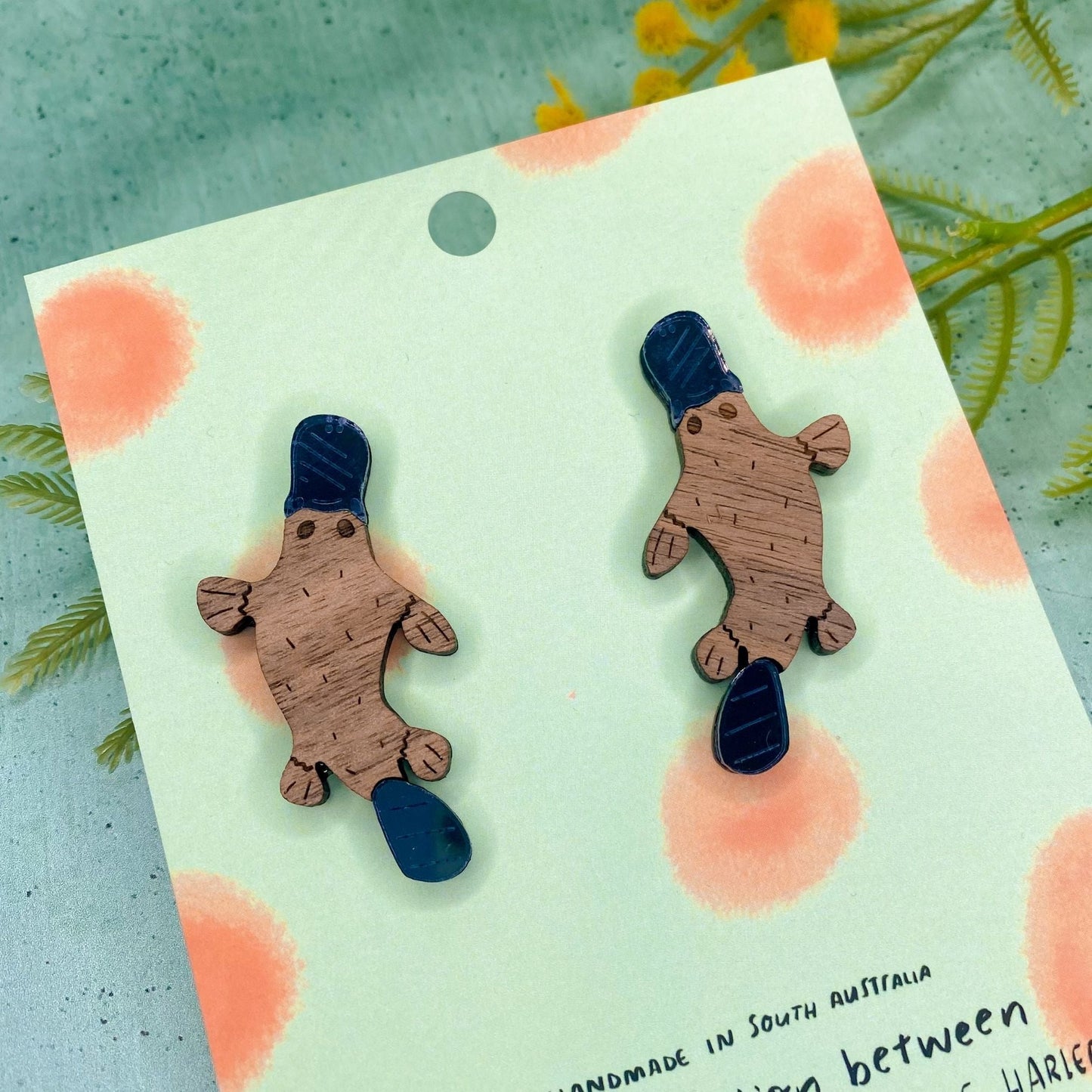 Mintcloud x Little Harlequin Studio Collaboration Earrings - Percy The Platypus Studs