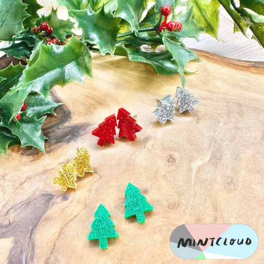 Christmas Earrings - Christmas Tree Studs