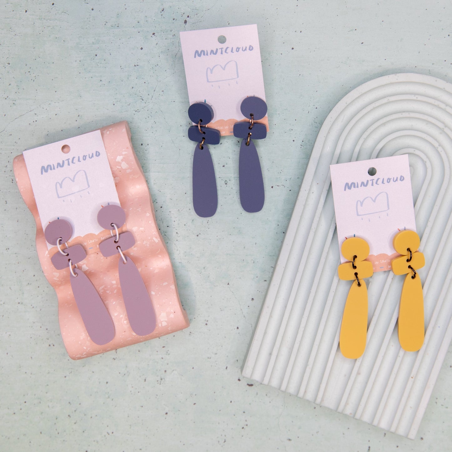 Matte Shapes Dangles - Various Colours