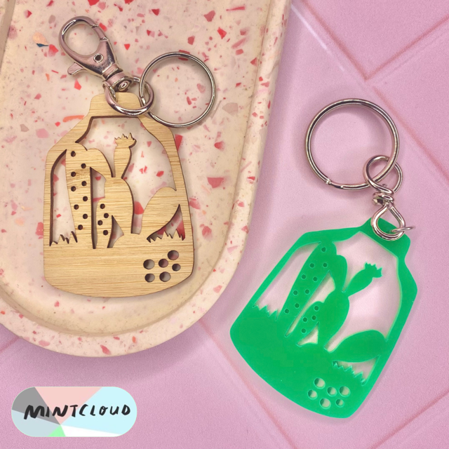 Terrarium Key Ring - Various Colours