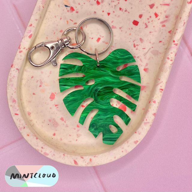 Monstera Key Rings - Various Colours